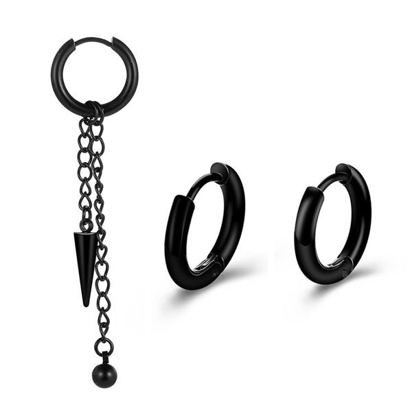 3xblack color stainless steel piercing earring for women men punk gothic jewelry, Silver
3xblack color stainless steel piercing earring for women men punk gothic jewelry, Silver