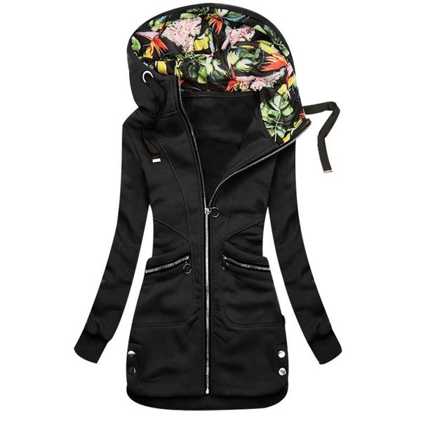 woman jacket 2021 women warm zipper floral print hoodie pocket sweatshirt outerwear chaquetas de mujer manteau femme women's jackets, Black;brown
woman jacket 2021 women warm zipper floral print hoodie pocket sweatshirt outerwear chaquetas de mujer manteau femme women's jackets, Black;brown