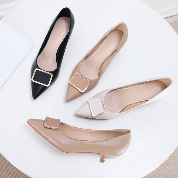 arrival women shoes spring office lay 3.5cm thin heels pointed toe square metal buckle elegant casual dress pumps 210520, Black
arrival women shoes spring office lay 3.5cm thin heels pointed toe square metal buckle elegant casual dress pumps 210520, Black