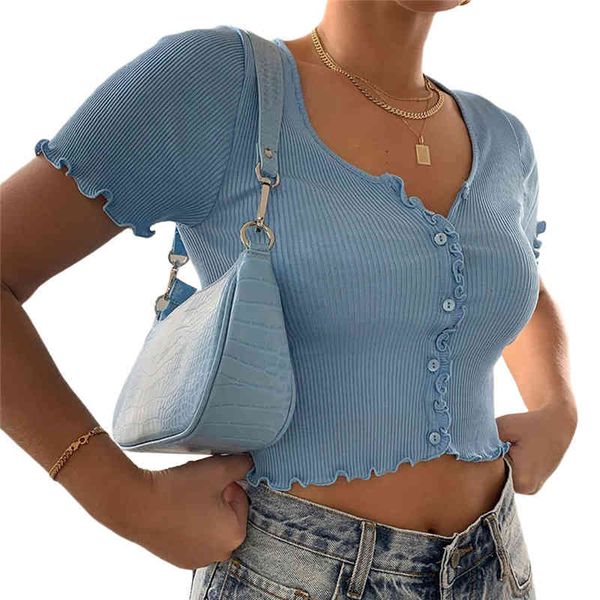 tank women button knitted short sleeve fashion style ribbed summer solid cotton crop casual, White
tank women button knitted short sleeve fashion style ribbed summer solid cotton crop casual, White