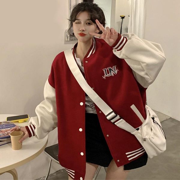 women's jackets o-neck panelled long sleeve thick loose baseball uniform female 2021 fall winter casual streetwear cardigan coat, Black;brown
women's jackets o-neck panelled long sleeve thick loose baseball uniform female 2021 fall winter casual streetwear cardigan coat, Black;brown