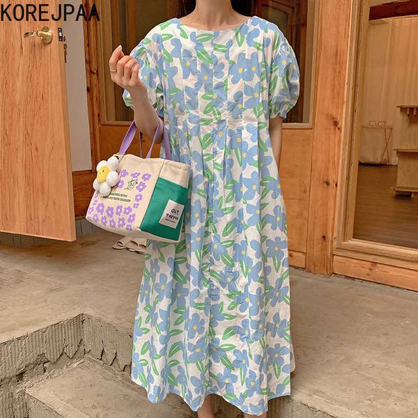 korejpaa women dress summer korean chic girl age-reducing round neck loose casual pleated design flower puff sleeve vestido 210526, Black;gray
korejpaa women dress summer korean chic girl age-reducing round neck loose casual pleated design flower puff sleeve vestido 210526, Black;gray