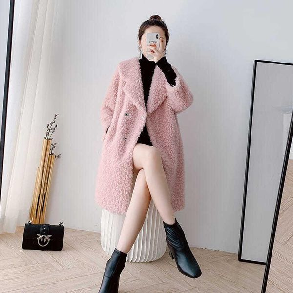 women's fur & faux 2021 winter women natural wool coat lady loose real sheep shearling jacket female elegant thick warm overcoats o124, Black
women's fur & faux 2021 winter women natural wool coat lady loose real sheep shearling jacket female elegant thick warm overcoats o124, Black