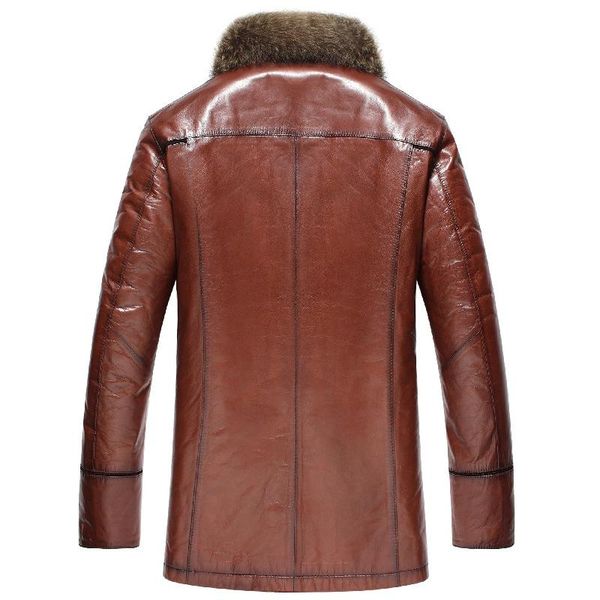 men's leather & faux jacket genuine winter natural real sheepskin for men wool liner raccon fur collar coat 25072 yy498, Black
men's leather & faux jacket genuine winter natural real sheepskin for men wool liner raccon fur collar coat 25072 yy498, Black