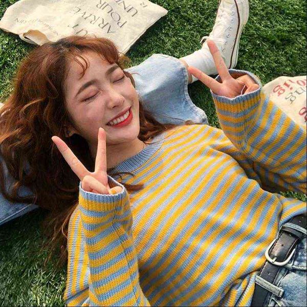 women sweater harajuku stripe female 2 colors autumn and winter chic style long sleeve sweaters womens pullovers, White;black
women sweater harajuku stripe female 2 colors autumn and winter chic style long sleeve sweaters womens pullovers, White;black