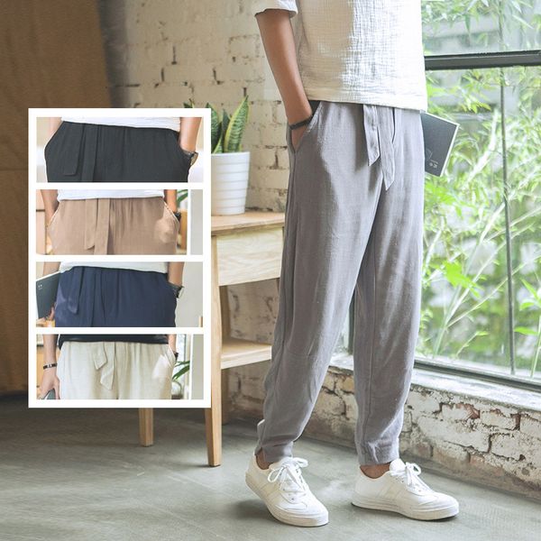 casual men's pants chinese style linen lantern cotton korean fashion harun capris, Black
casual men's pants chinese style linen lantern cotton korean fashion harun capris, Black
