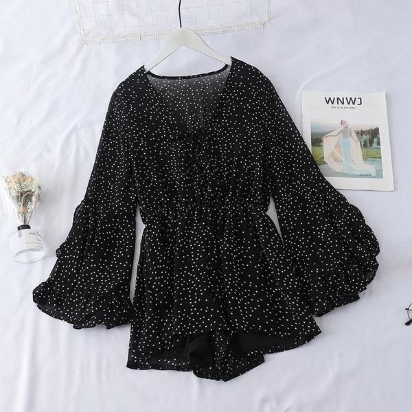 spring women v-neck playsuit rompers chiffon polka-dot jumpsuits long sleeve loose falbala for women's &, Black;white
spring women v-neck playsuit rompers chiffon polka-dot jumpsuits long sleeve loose falbala for women's &, Black;white