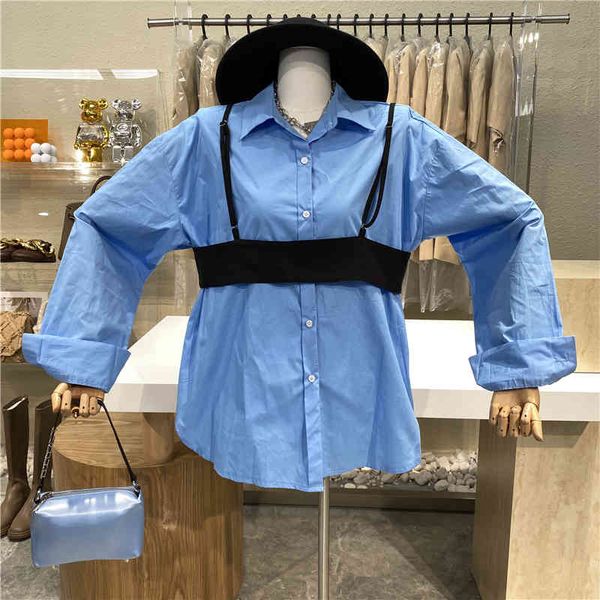 sweaters nicho original 2021 beautiful fashion suspend vest + design side split lapel mean length shirt from two upper parts, White;black
sweaters nicho original 2021 beautiful fashion suspend vest + design side split lapel mean length shirt from two upper parts, White;black