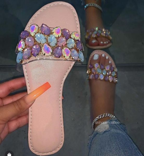 slippers summer women's sandals colored gemstones beaded flat non-slip durable beach home leisure flip flop 2021, Black
slippers summer women's sandals colored gemstones beaded flat non-slip durable beach home leisure flip flop 2021, Black