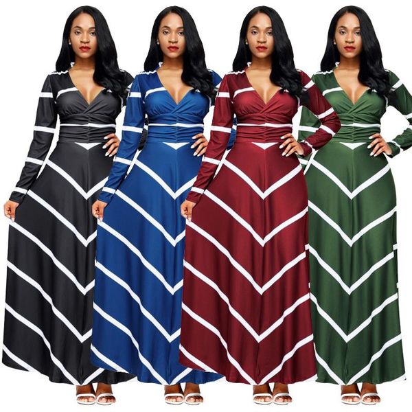 casual dresses women striped v-neck backless long sleeve high waist slim a-line street quality outfits 4 colors, Black;gray
casual dresses women striped v-neck backless long sleeve high waist slim a-line street quality outfits 4 colors, Black;gray