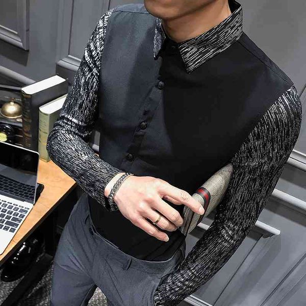 england men shirt silver long sleeve shirts nightclub party work shirt business dress shirt slim fit camisa social masculina 210527, White;black
england men shirt silver long sleeve shirts nightclub party work shirt business dress shirt slim fit camisa social masculina 210527, White;black