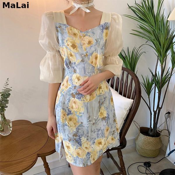 casual dresses women french vintage split designer sweet summer elegant floral female puff sleeve party midi dress 2021, Black;gray
casual dresses women french vintage split designer sweet summer elegant floral female puff sleeve party midi dress 2021, Black;gray
