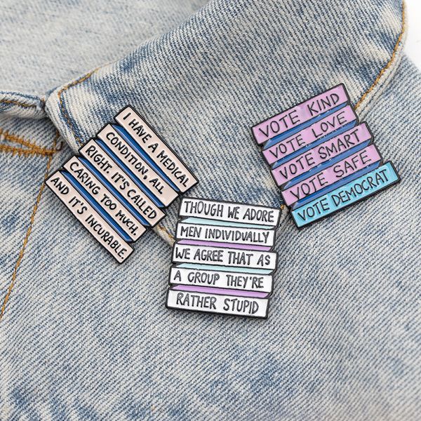 creative letters text enamel pins vote series custom brooches shirt lapel pin bag colorful badge jewelry gift for lover friends, Blue
creative letters text enamel pins vote series custom brooches shirt lapel pin bag colorful badge jewelry gift for lover friends, Blue