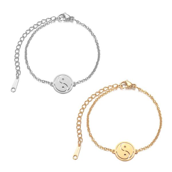 charm bracelets grace moments stainless steel tai ji yin and yang chain bracelet for women jewelry gift 15+6cm, Golden;silver
charm bracelets grace moments stainless steel tai ji yin and yang chain bracelet for women jewelry gift 15+6cm, Golden;silver