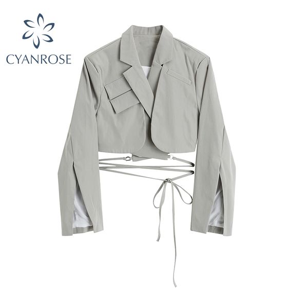 streetwear crop blazer jacket women cardigan lace up deep v neck solid coat female clubwear casual long sleeve split outer 210417, Black;brown
streetwear crop blazer jacket women cardigan lace up deep v neck solid coat female clubwear casual long sleeve split outer 210417, Black;brown