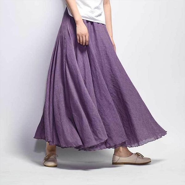 cotton linen long a line womens skirts summer candy color pleated big circle faldas vintage elastic waist beach maxi, Black
cotton linen long a line womens skirts summer candy color pleated big circle faldas vintage elastic waist beach maxi, Black