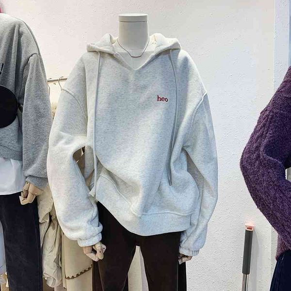 new wear in autumn and winter of 2021 korean long sleeve hooded v-neck plush thickened loose fitting pullover women's fashion, Black
new wear in autumn and winter of 2021 korean long sleeve hooded v-neck plush thickened loose fitting pullover women's fashion, Black