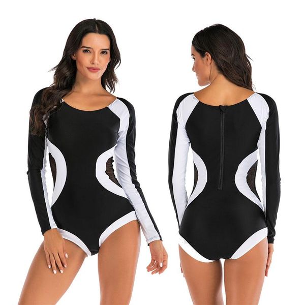 bikinis set womens summer beach color-block zip back maillot one piece swimsuit swimwear mesh rash guard bathing suit bodysuit
bikinis set womens summer beach color-block zip back maillot one piece swimsuit swimwear mesh rash guard bathing suit bodysuit