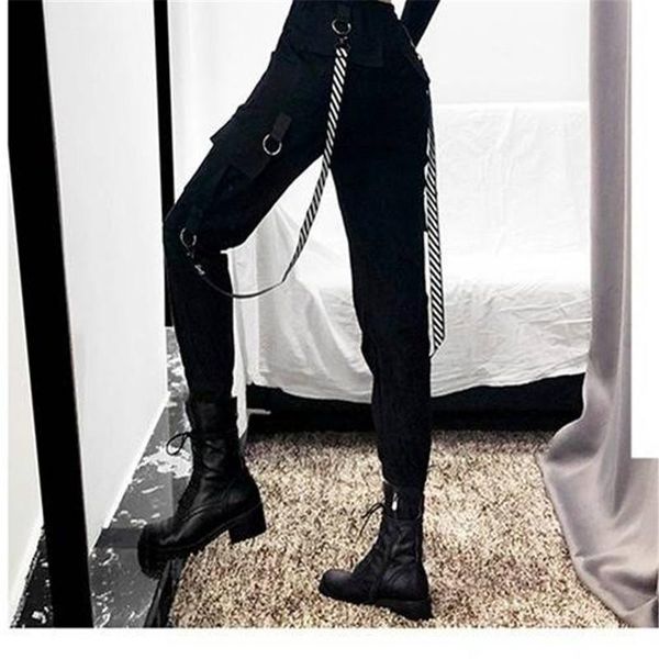 women's pants & capris black cargo women casual joggers high waist loose female hip hop trousers korean punk funny capri streetwear, Black;white
women's pants & capris black cargo women casual joggers high waist loose female hip hop trousers korean punk funny capri streetwear, Black;white
