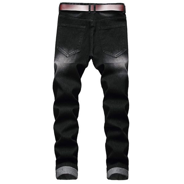 men casual denim ripped distressed jeans bleached pencil pants elastic vintage mid waist high quality, Blue
men casual denim ripped distressed jeans bleached pencil pants elastic vintage mid waist high quality, Blue