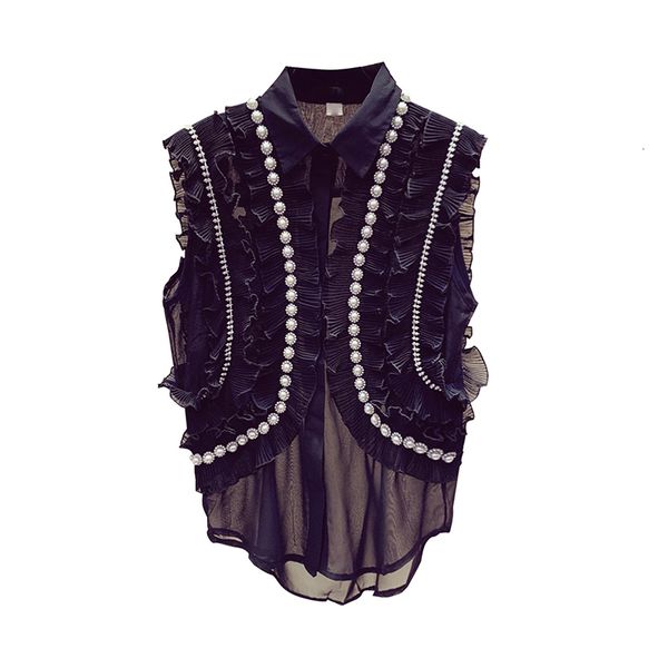 women's blouses & shirts chiffon women's blouse with ruffled fungus, sleeveless retro shirt for women will see smox, White
women's blouses & shirts chiffon women's blouse with ruffled fungus, sleeveless retro shirt for women will see smox, White