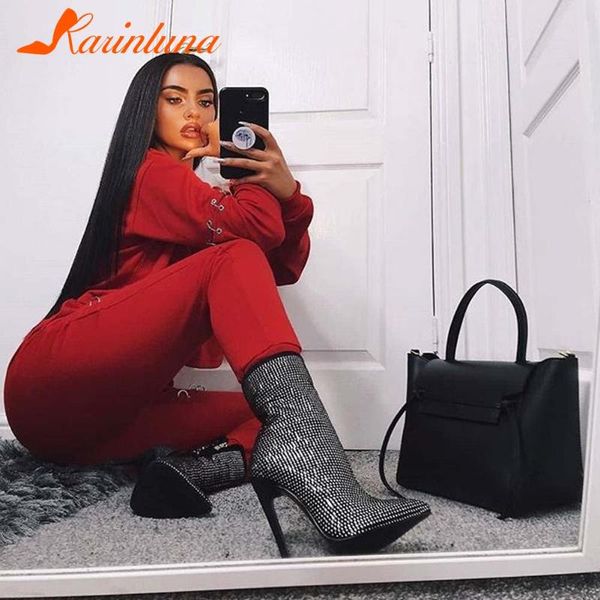 boots karin 2021 ariivals woman shoes pointed toe ankle crystal thin high heels autumn, Black
boots karin 2021 ariivals woman shoes pointed toe ankle crystal thin high heels autumn, Black