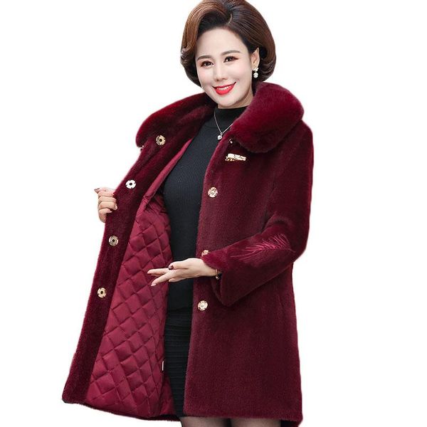women's wool & blends winter jacket women imitation mink cashmere coat thick warm mid-long outerwear plus size 5xl basic coats, Black
women's wool & blends winter jacket women imitation mink cashmere coat thick warm mid-long outerwear plus size 5xl basic coats, Black