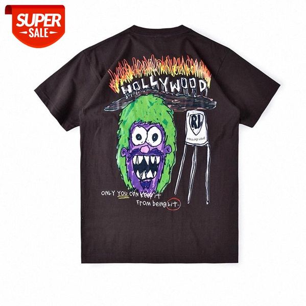 european and american high street rock multicolor short-sleeved t-shirt hipster fun hand-painted graffiti printed #fr0i, White;black
european and american high street rock multicolor short-sleeved t-shirt hipster fun hand-painted graffiti printed #fr0i, White;black