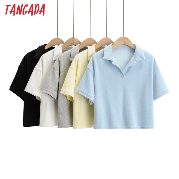women sweet fashion white crop t shirt vintage turn down collar short sleeve female tee 4p57 210416
women sweet fashion white crop t shirt vintage turn down collar short sleeve female tee 4p57 210416