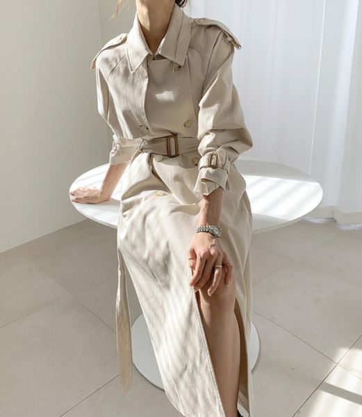 women's trench coats autumn of 2021 korean edition double breasted in long windbreaker coat female all-match casual waist overalls, Tan;black
women's trench coats autumn of 2021 korean edition double breasted in long windbreaker coat female all-match casual waist overalls, Tan;black