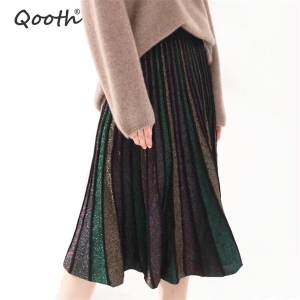 qooth skirt spring summer sequins elegant viscose multi-colors golden thread knitted fashion midi qh1786 210609, Black
qooth skirt spring summer sequins elegant viscose multi-colors golden thread knitted fashion midi qh1786 210609, Black