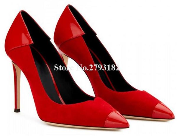 dress shoes women elegant fashion pointed toe suede leather patchwork stiletto heel pumps red black slip-on high heels wedding
dress shoes women elegant fashion pointed toe suede leather patchwork stiletto heel pumps red black slip-on high heels wedding