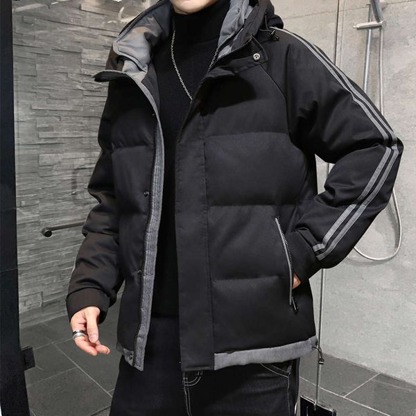 down & parkas jackets coat autumn winter 2021 men's korean fashion short thickened cotton padded jacket 37d0, Black
down & parkas jackets coat autumn winter 2021 men's korean fashion short thickened cotton padded jacket 37d0, Black