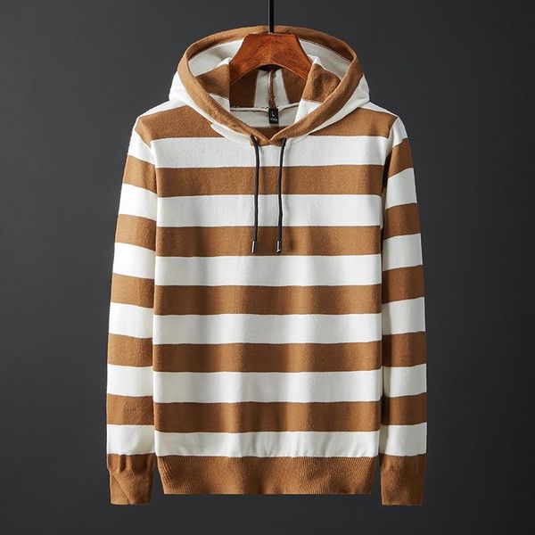 men's sweaters 202 1 autumn british hooded sweater youth striped color matching casual, White;black
men's sweaters 202 1 autumn british hooded sweater youth striped color matching casual, White;black