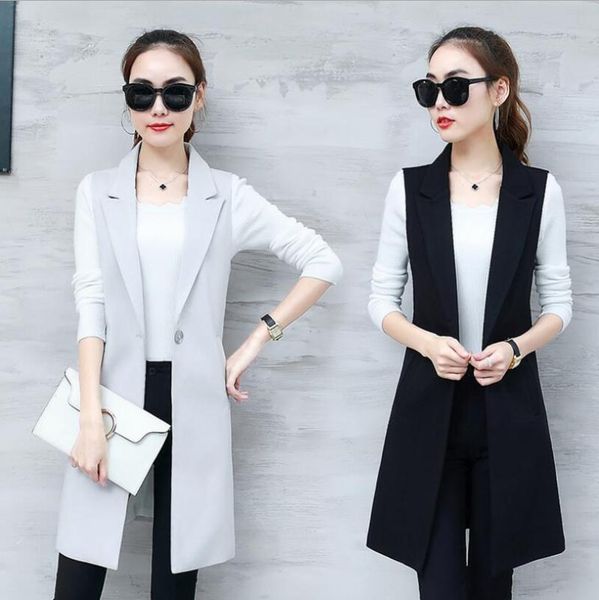 women's vests elegant suit vest women 2021 spring autumn sleeveless long coat plus size 3xl blazer waistcoat p1432, Black;white
women's vests elegant suit vest women 2021 spring autumn sleeveless long coat plus size 3xl blazer waistcoat p1432, Black;white