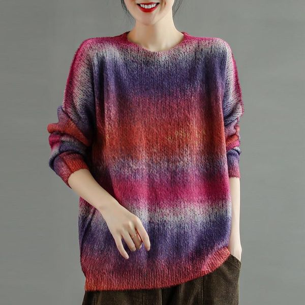 women's sweaters johnature women imitation mink velvet sweater vintage stripe printing o-neck long sleeve clothing 2021 autumn winter, White;black
women's sweaters johnature women imitation mink velvet sweater vintage stripe printing o-neck long sleeve clothing 2021 autumn winter, White;black