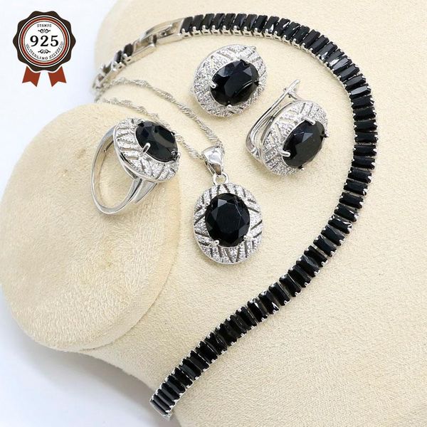 wedding jewelry sets geometric 925 sterling silver set for women black zircon bracelet hoop earrings necklace pendant ring birthday gift, Slivery;golden
wedding jewelry sets geometric 925 sterling silver set for women black zircon bracelet hoop earrings necklace pendant ring birthday gift, Slivery;golden