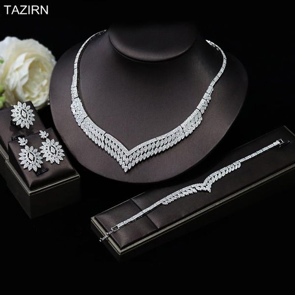 jewelry set luxury wedding dress accessories full zircon necklace bracelet earrings ring bride platinum cz birthday ornaments &, Silver
jewelry set luxury wedding dress accessories full zircon necklace bracelet earrings ring bride platinum cz birthday ornaments &, Silver
