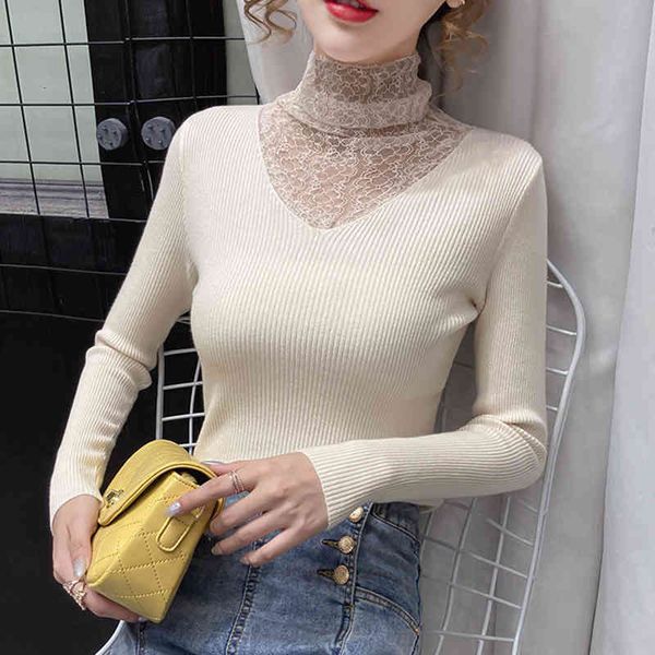women's sweaters shintimes lace turtleneck hollow out mesh long sleeve sweater women autumn winter pullover korean slim knitted woman f, White;black
women's sweaters shintimes lace turtleneck hollow out mesh long sleeve sweater women autumn winter pullover korean slim knitted woman f, White;black