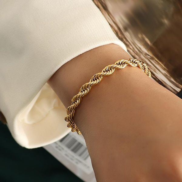 link, chain yaonuan french creative bracelet for women coarse twist gold plated color retention fashion jewelry party accessories gift, Black
link, chain yaonuan french creative bracelet for women coarse twist gold plated color retention fashion jewelry party accessories gift, Black