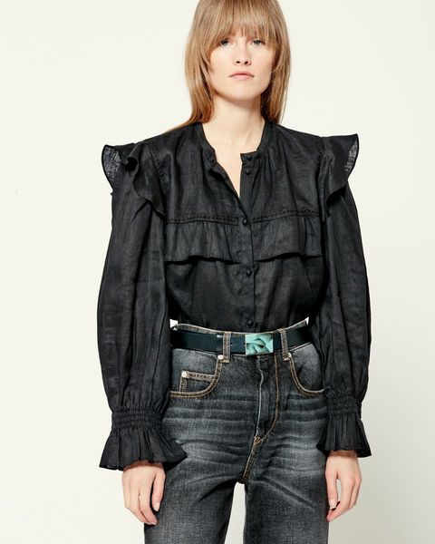women's blouses & shirts white black cotton broderie anglais embroidred shirt ruffled shoulders long sleeves round neck 3kbe
women's blouses & shirts white black cotton broderie anglais embroidred shirt ruffled shoulders long sleeves round neck 3kbe