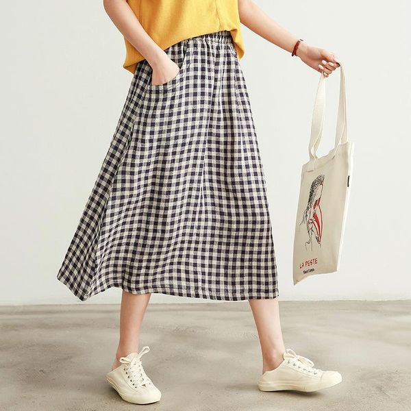 skirts summer skirt linen medium length women 2021 retro plaid art a-line high waist long, Black
skirts summer skirt linen medium length women 2021 retro plaid art a-line high waist long, Black