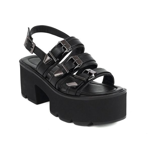 sandals roman women's summer 2021 slotted buckle hollowed out harajuku style thick soled heeled high heels women, Black
sandals roman women's summer 2021 slotted buckle hollowed out harajuku style thick soled heeled high heels women, Black