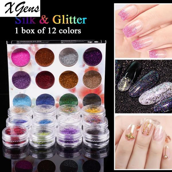 nail glitter xgens silk and powder assorted colors art fine glitters colorful for design decorations, Silver;gold
nail glitter xgens silk and powder assorted colors art fine glitters colorful for design decorations, Silver;gold