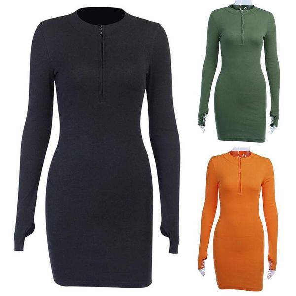 women deep v neck zip long sleeves solid color bodycon party sleeveless elastic mini dress casual dresses, Black;gray
women deep v neck zip long sleeves solid color bodycon party sleeveless elastic mini dress casual dresses, Black;gray