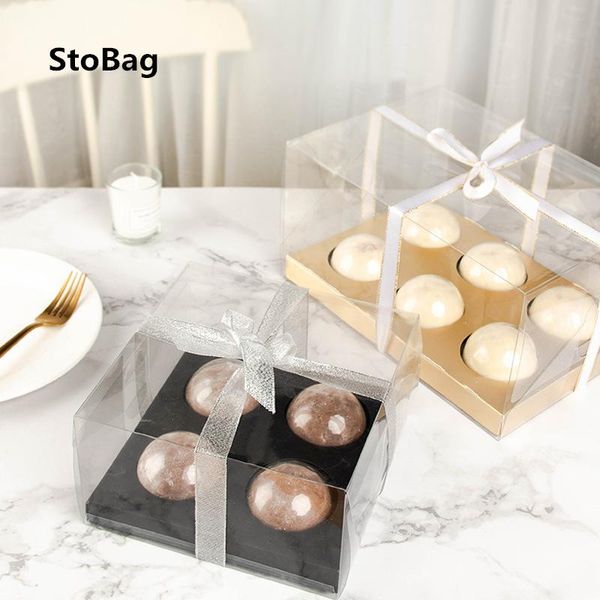gift wrap stobag 5pcs transparent cupcake box bread cake boxes and packaging patisserie birthday party child favor baking cookies supplies