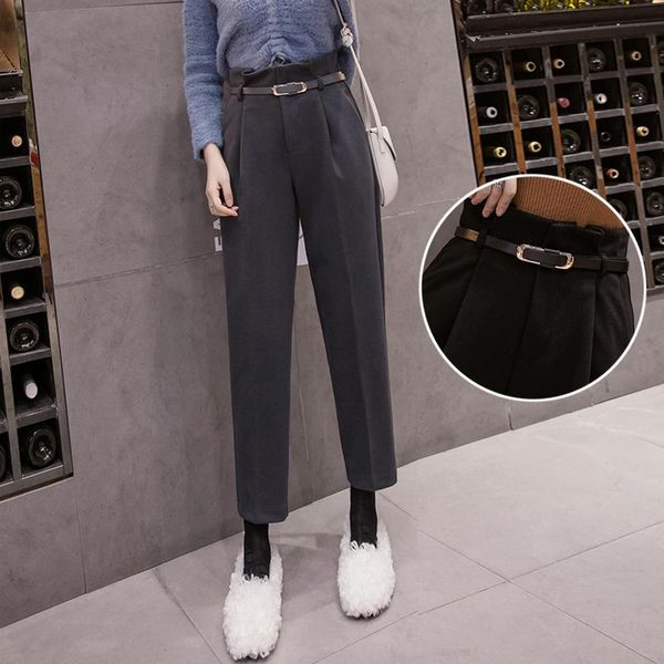 women's pants & capris 2021 autumn winter women with belt high waist casual pockets fold zipper office lady suit woolen trousers gd360, Black;white
women's pants & capris 2021 autumn winter women with belt high waist casual pockets fold zipper office lady suit woolen trousers gd360, Black;white