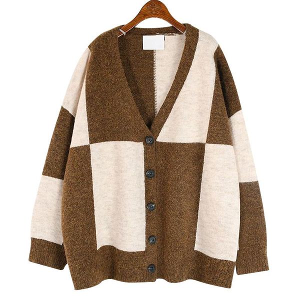 women's knits & tees women plaid big size knitting cardigan sweater loose fit v-neck long sleeve woman fashion tide autumn winter 2021, White
women's knits & tees women plaid big size knitting cardigan sweater loose fit v-neck long sleeve woman fashion tide autumn winter 2021, White