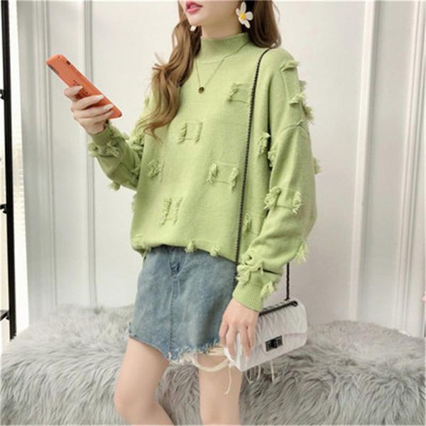 women's sweaters fashion tassel pullover sweater women 2021 autumn winter korean cute loose knitted female jumper green pink pz2547, White;black
women's sweaters fashion tassel pullover sweater women 2021 autumn winter korean cute loose knitted female jumper green pink pz2547, White;black