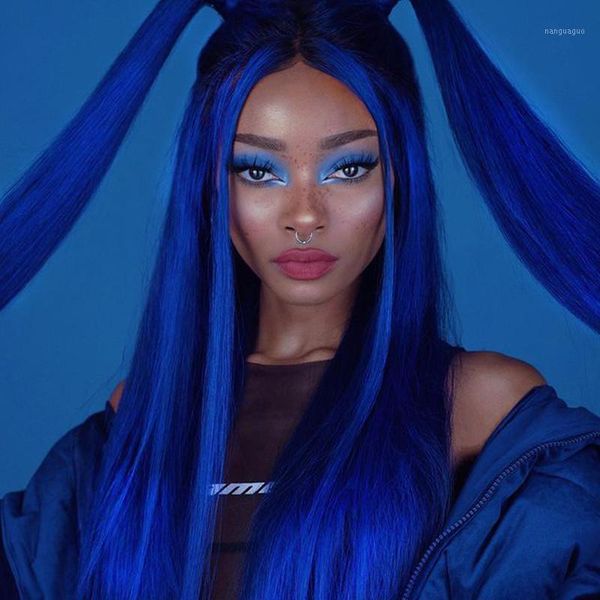 long blue colored lace front wig synthetic hair wigs with baby for women pre plucked heat resistant cosplay daily1, Black
long blue colored lace front wig synthetic hair wigs with baby for women pre plucked heat resistant cosplay daily1, Black